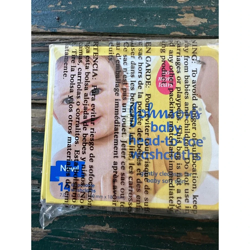 Johnsons Baby Head-to-Toe Washcloths 14ct Disposable No More Tears A3311